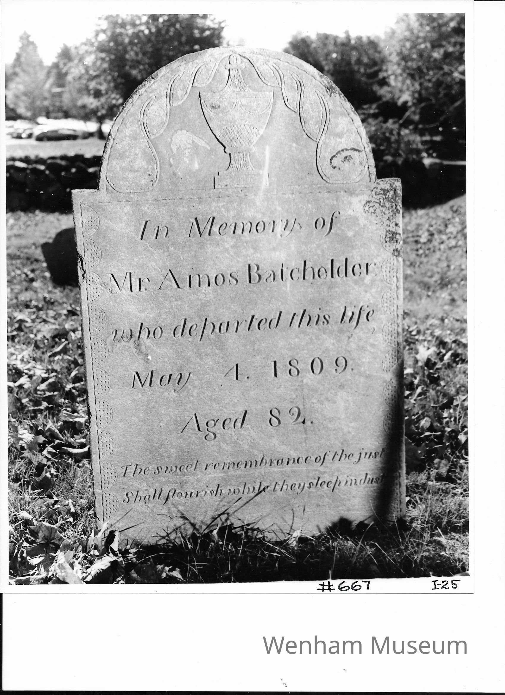          Batchelder, Amos 1727-1809 Historic Burying Grounds Inventory Form picture number 1
   