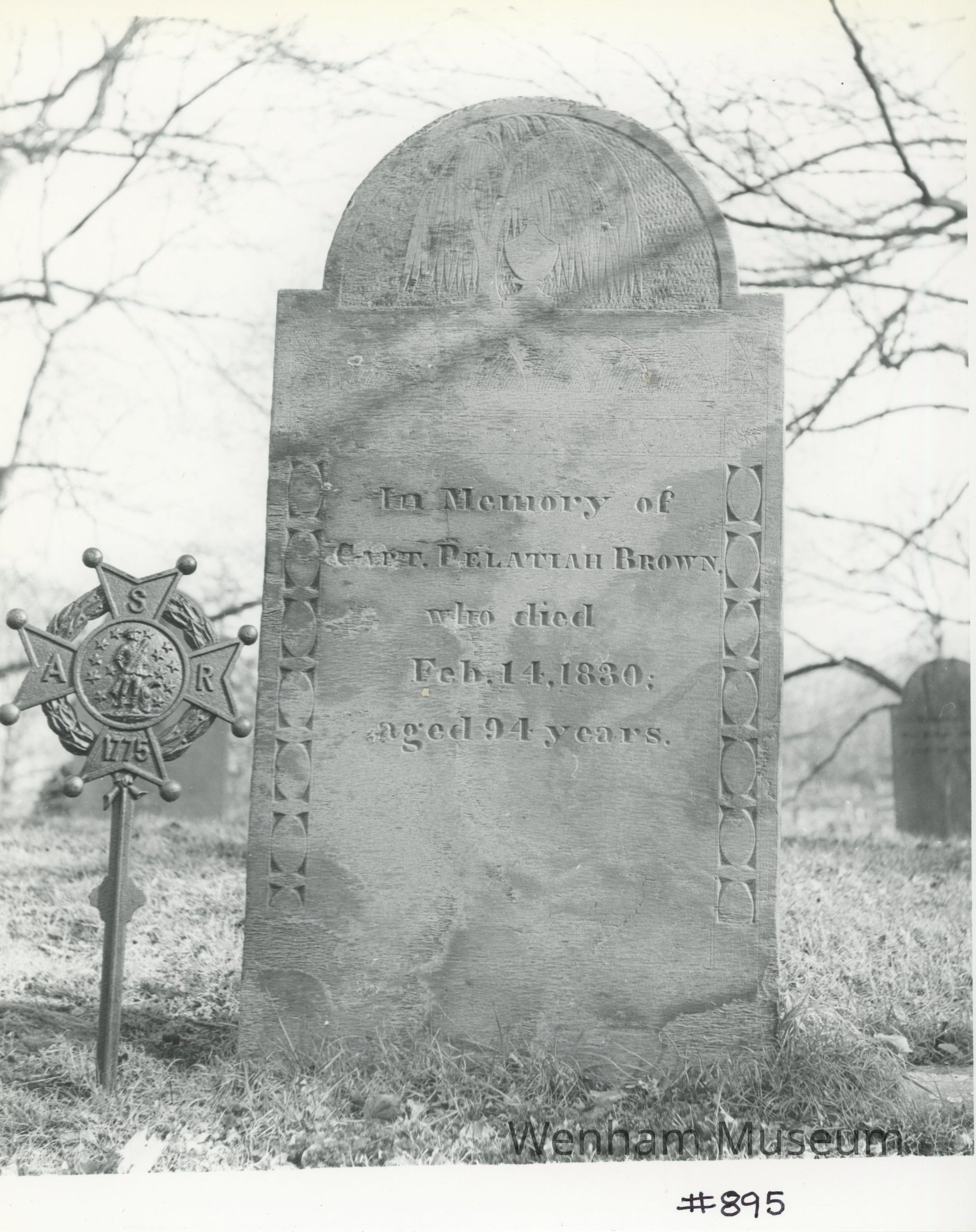          Brown, Captain Peletiah 1736-1830 Historic Burying Grounds Inventory Form picture number 1
   