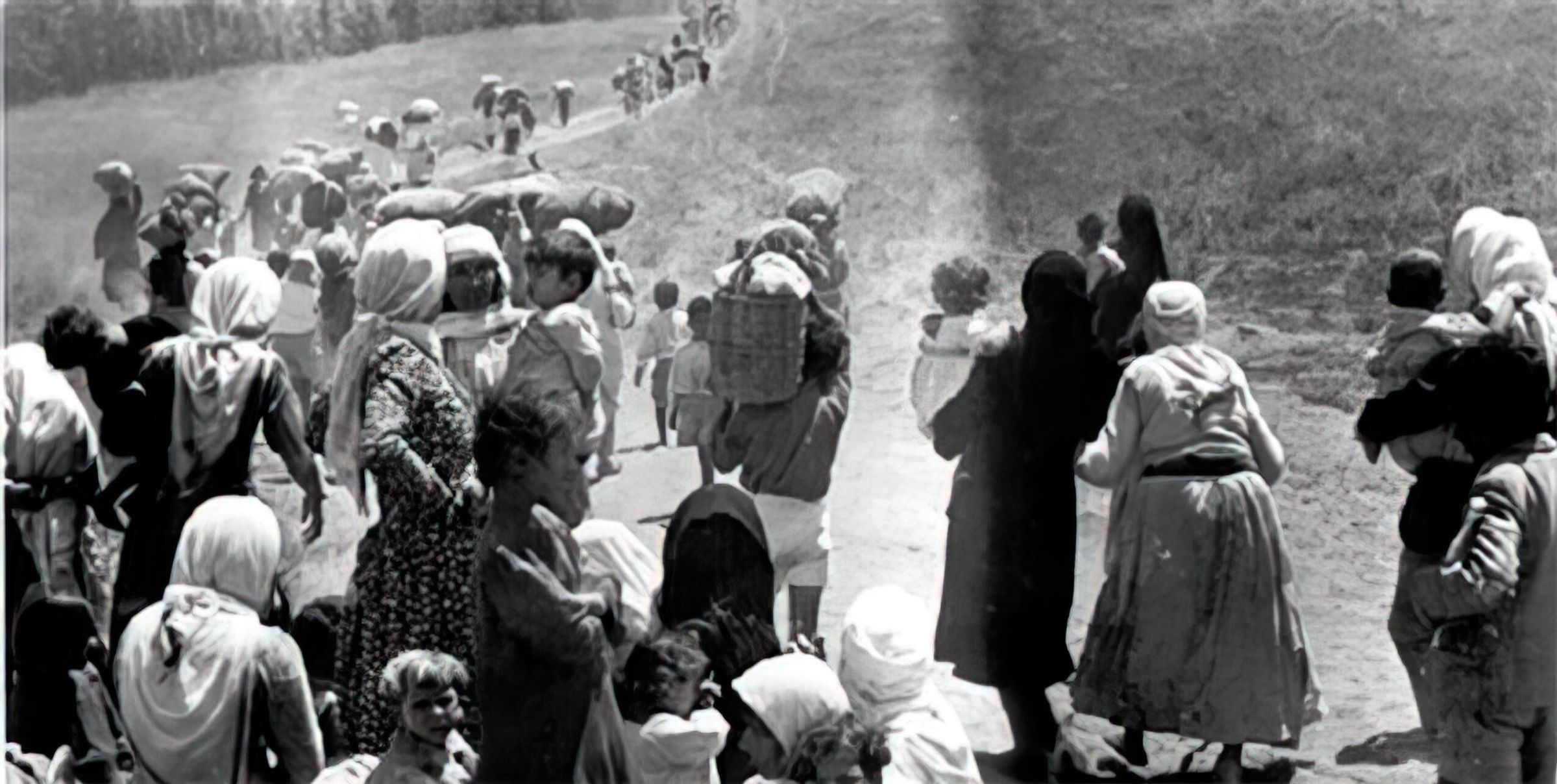 Palestinian refugees flee their homes during the Nakba picture number 1