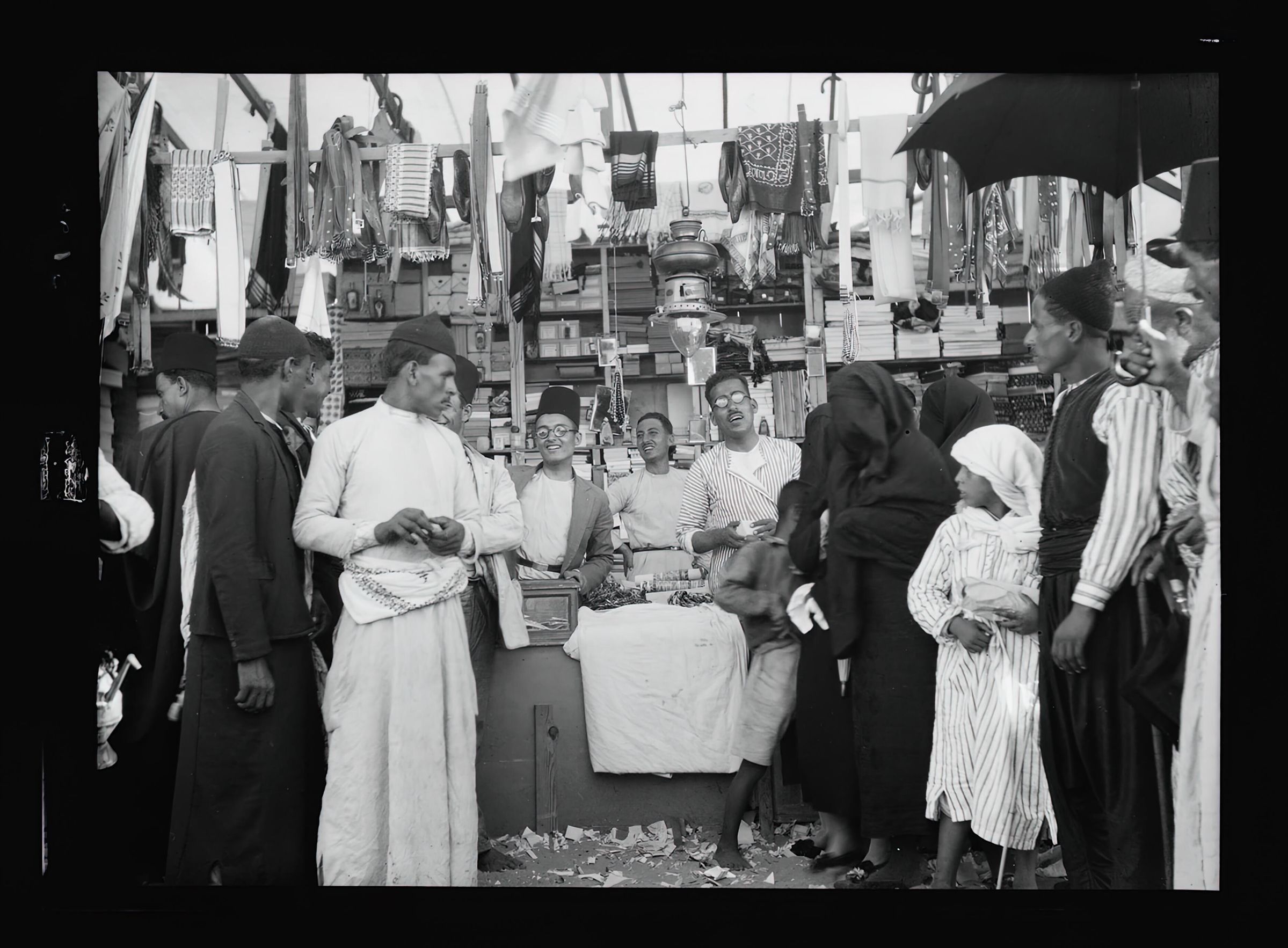A typical dry goods stall in Nabi Rubin, southern Palestine picture number 1