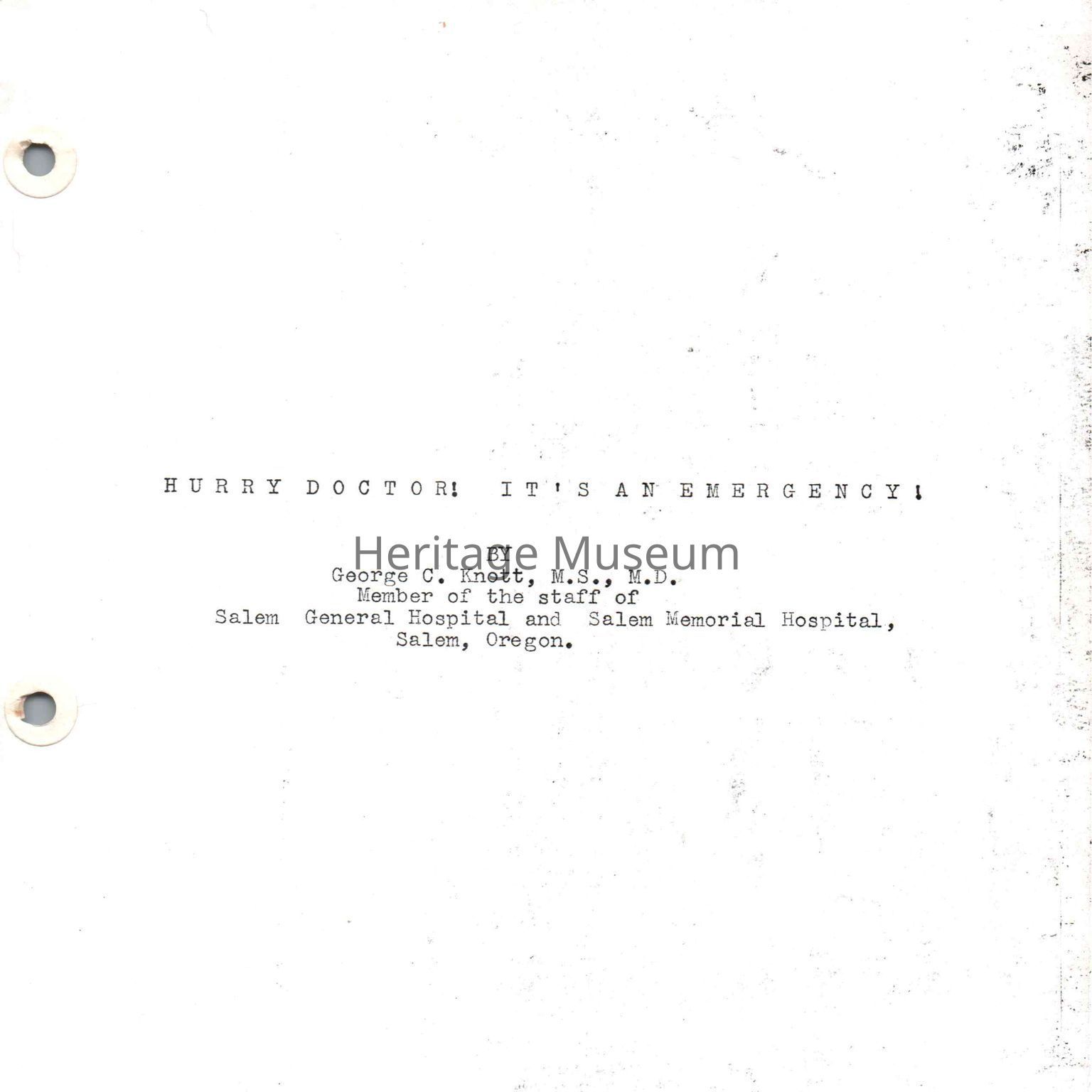 Doctor George C. Knott