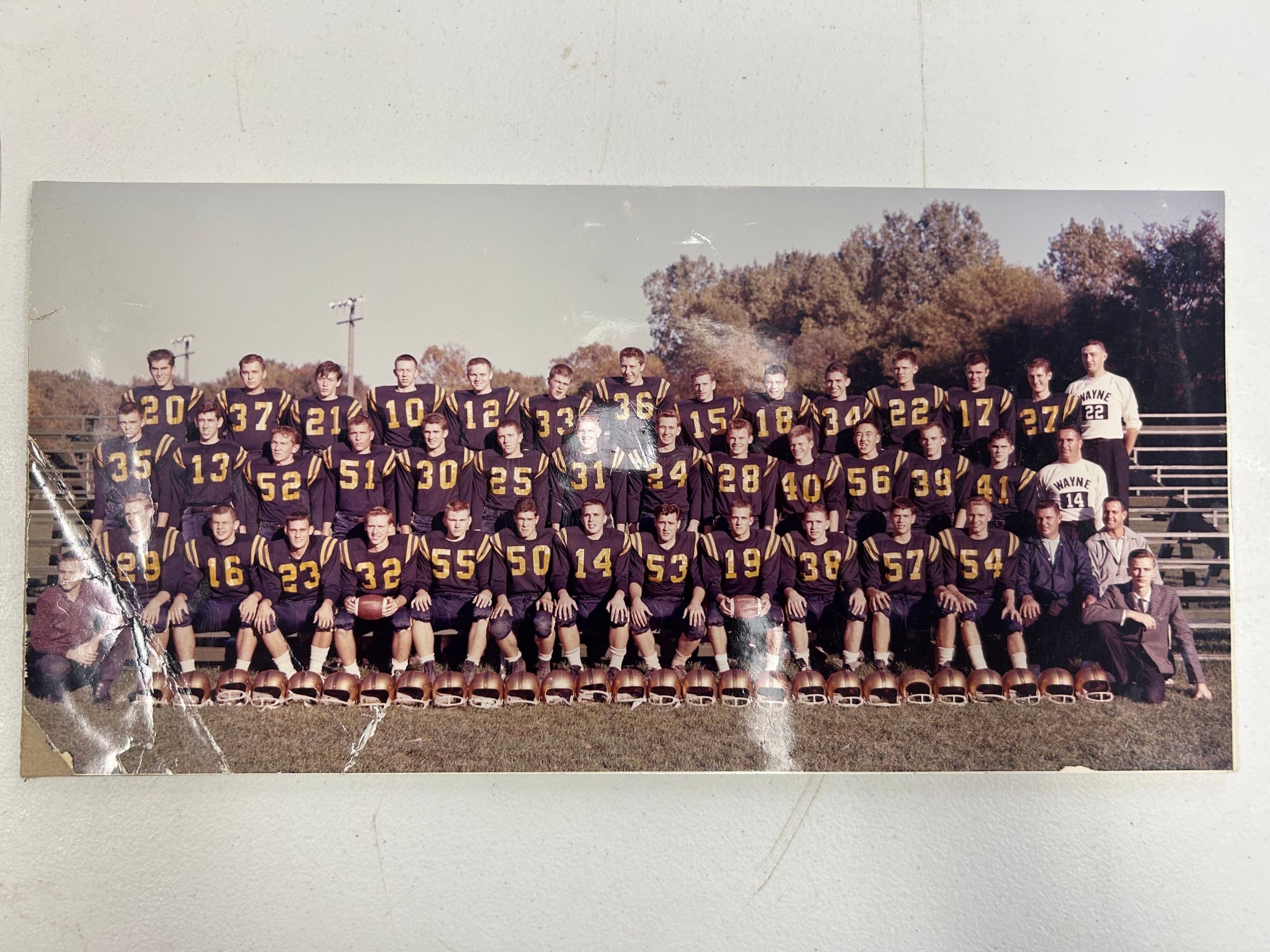 First Row:Dennis Puttock, Mgr., Larry Houston, Ed Harmon, Ed Bramlet, Larry Goss, Jim Proctor, Dick Osterling, Gaylord Day, Gary Wade, Bill Igo, Al Spangler, Tony Pucci, Larry Vaughn, Coach Bill Elliot, Coach Deno Deluca, Jim Wood, mgr. Second Row:Bob Hays, Bob Butler, Ernie Osenroth, Dave Wohlfiel, Joe Kadlec, Jim Zoumbaris, Bill Killingbeck, Ken Gullekson, Lester Dillon, Mike Mcgough, Russ Onishi, Joe Misukaitis, Mike Mullendore, Head Coach Rom Roncoli. Third Row:Ron Swegles, Phil Ellis, Bill Creekmore, Larry Fletcher, Wes Nunneley, Doug Lancaster, Ken Mascomber, Roger Spencer, Maurice, Delisle, Roger Letasz, Dick Gainer, Terry Flowers, Barry Hanchett, Mr. Jim Linderman, Trainer.