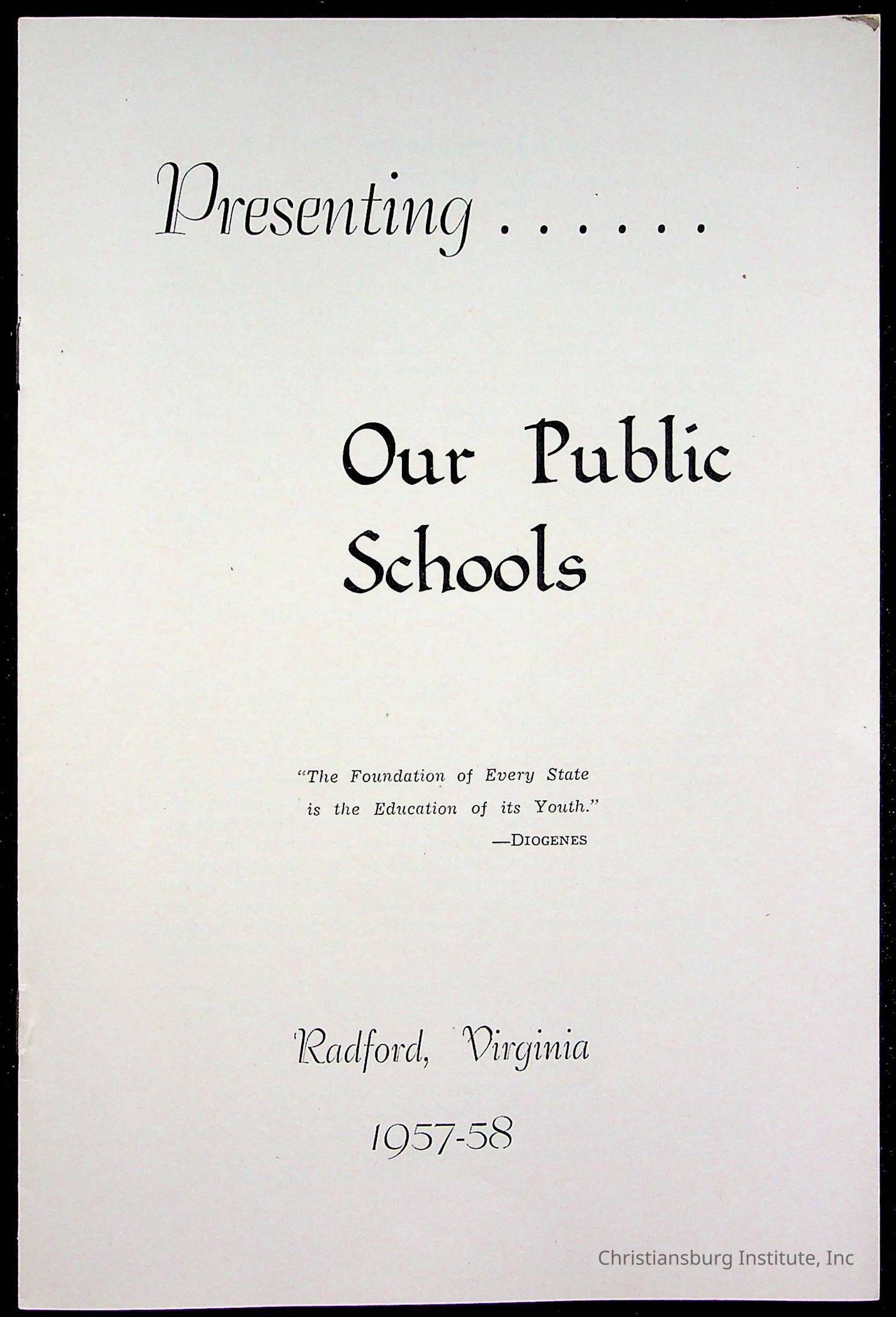 Christiansburg Institute Administrative Records Collection