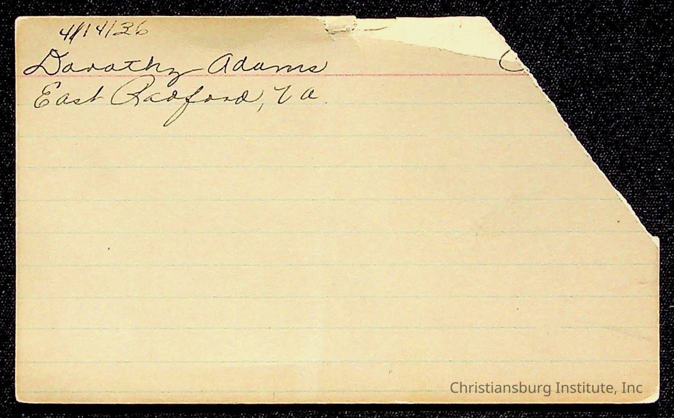 Christiansburg Institute Administrative Records Collection