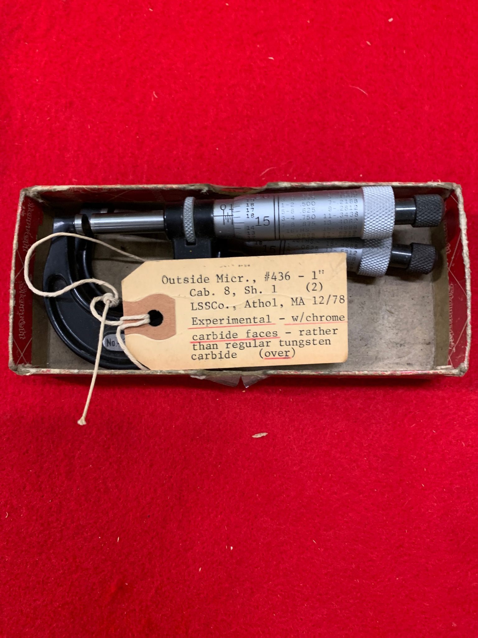 Cabinet 8 Shelf 1 Starrett Micrometers