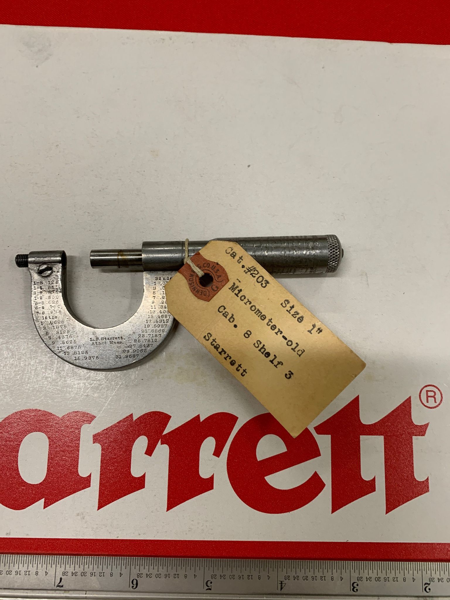 Cabinet 8 Shelf 3 Starrett Micrometers