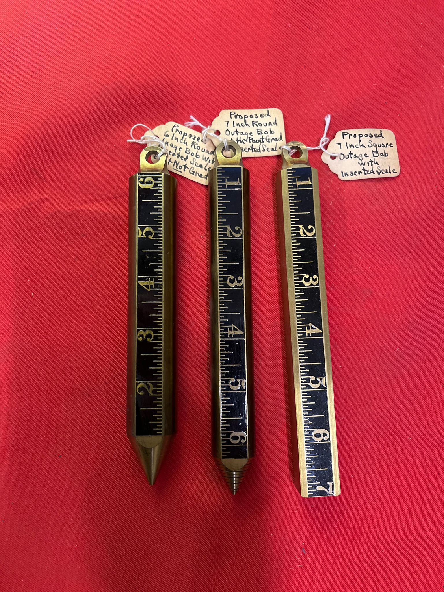 Cabinet 11 Shelf 1 & 2 Oil Gaging Tapes, Plumb Bobs (new 2/1/24)