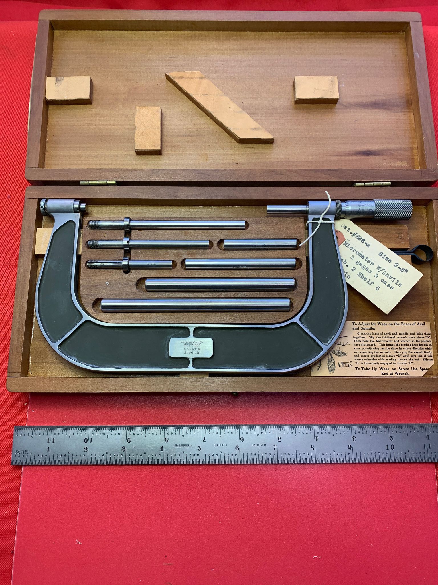 Cabinet 2 Shelf 6 Micrometers (Non-Starrett)