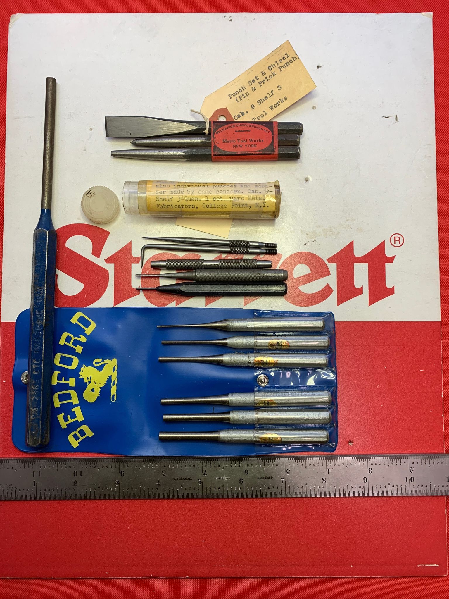Cabinet 9 Shelf 3 Automatic Center Punches & Drive Pin Punches