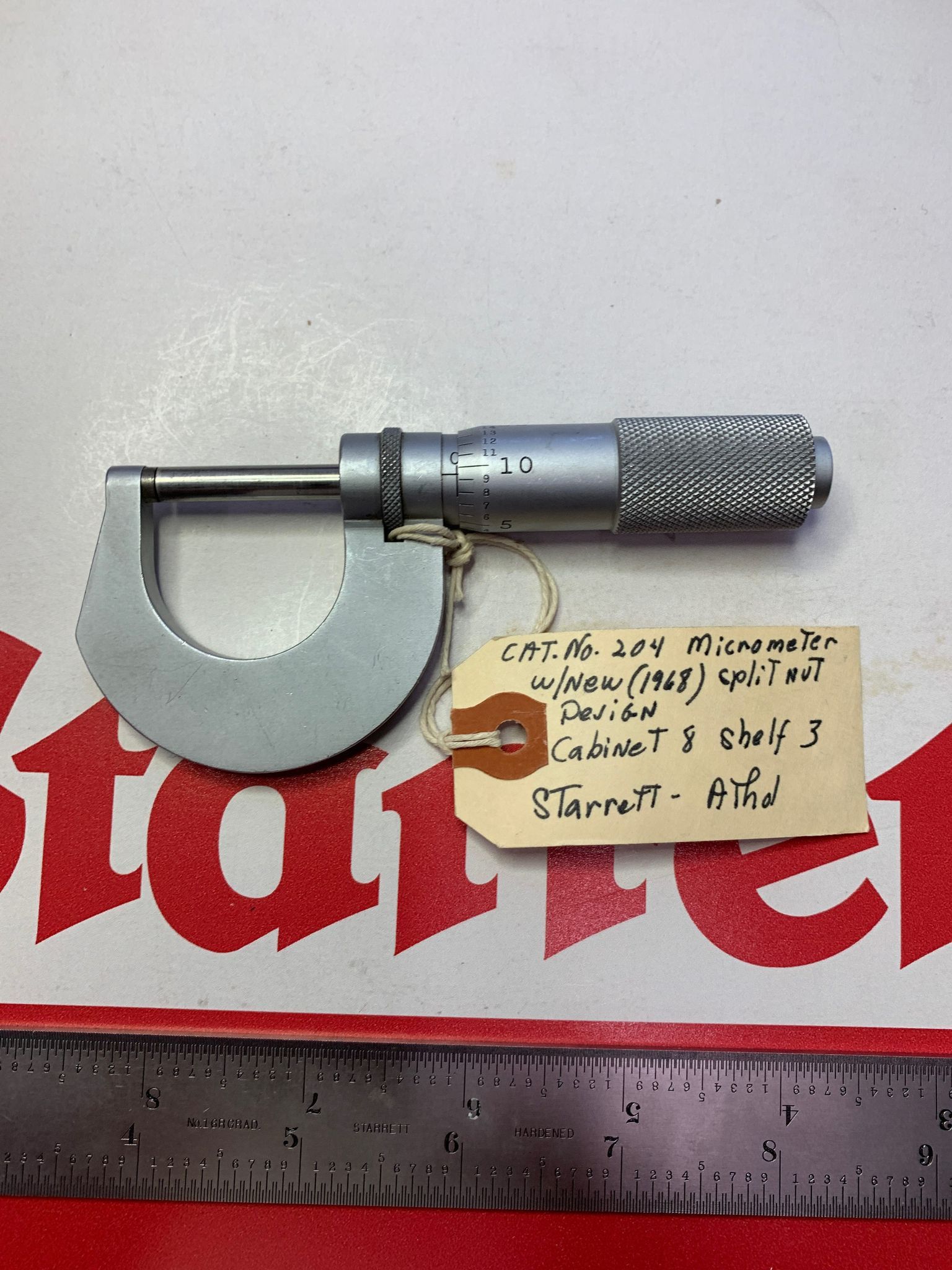 Cabinet 8 Shelf 3 Starrett Micrometers