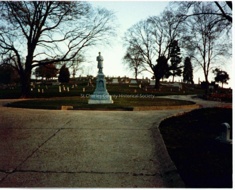 "Civil War Monument" looking up from gate, April 10-11, 1989