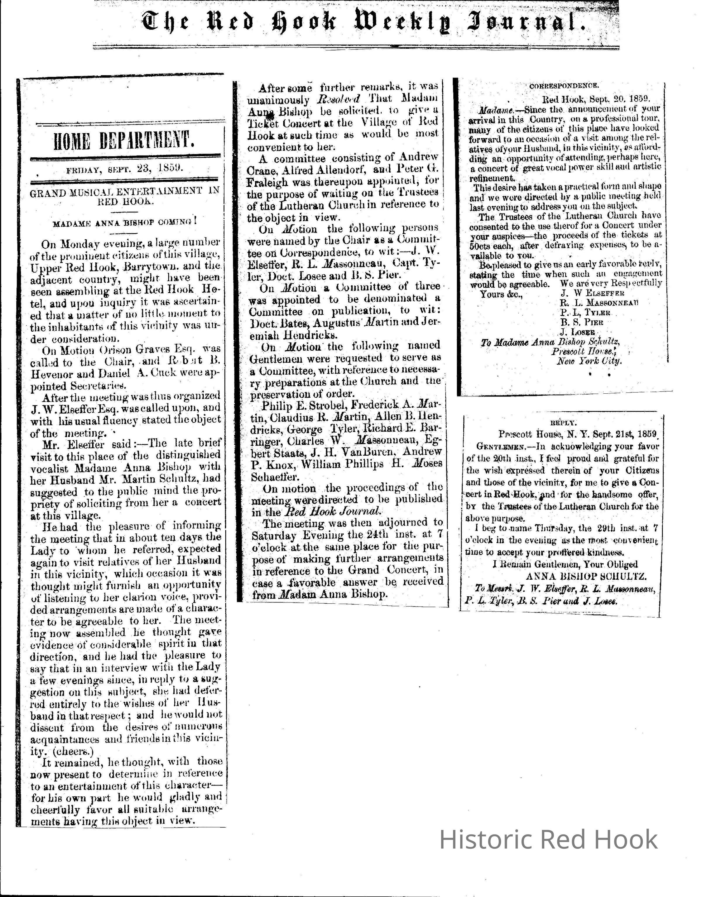 Photo Copy of Concert Announcement