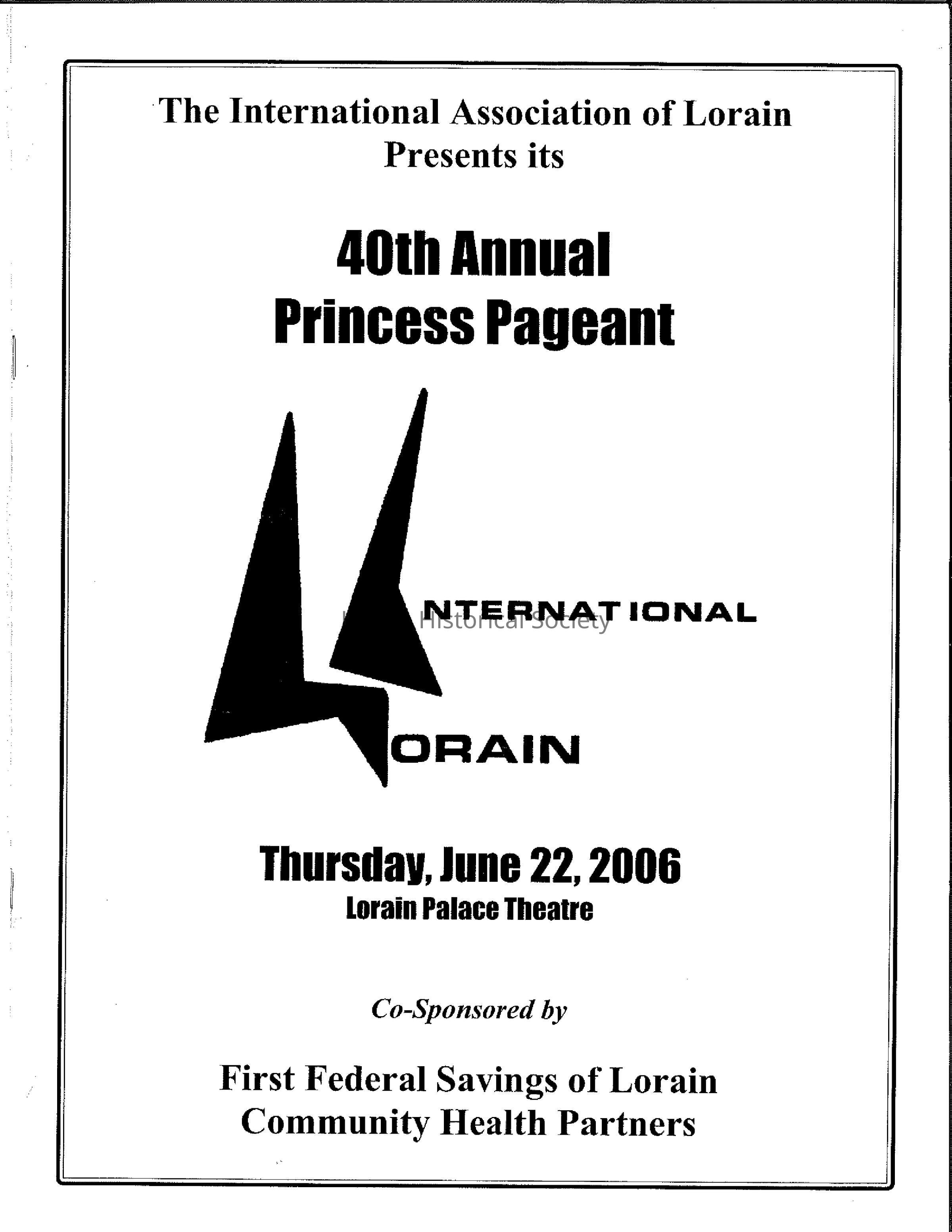 Lorain International Festival Princess Pageant 2006 Booklet