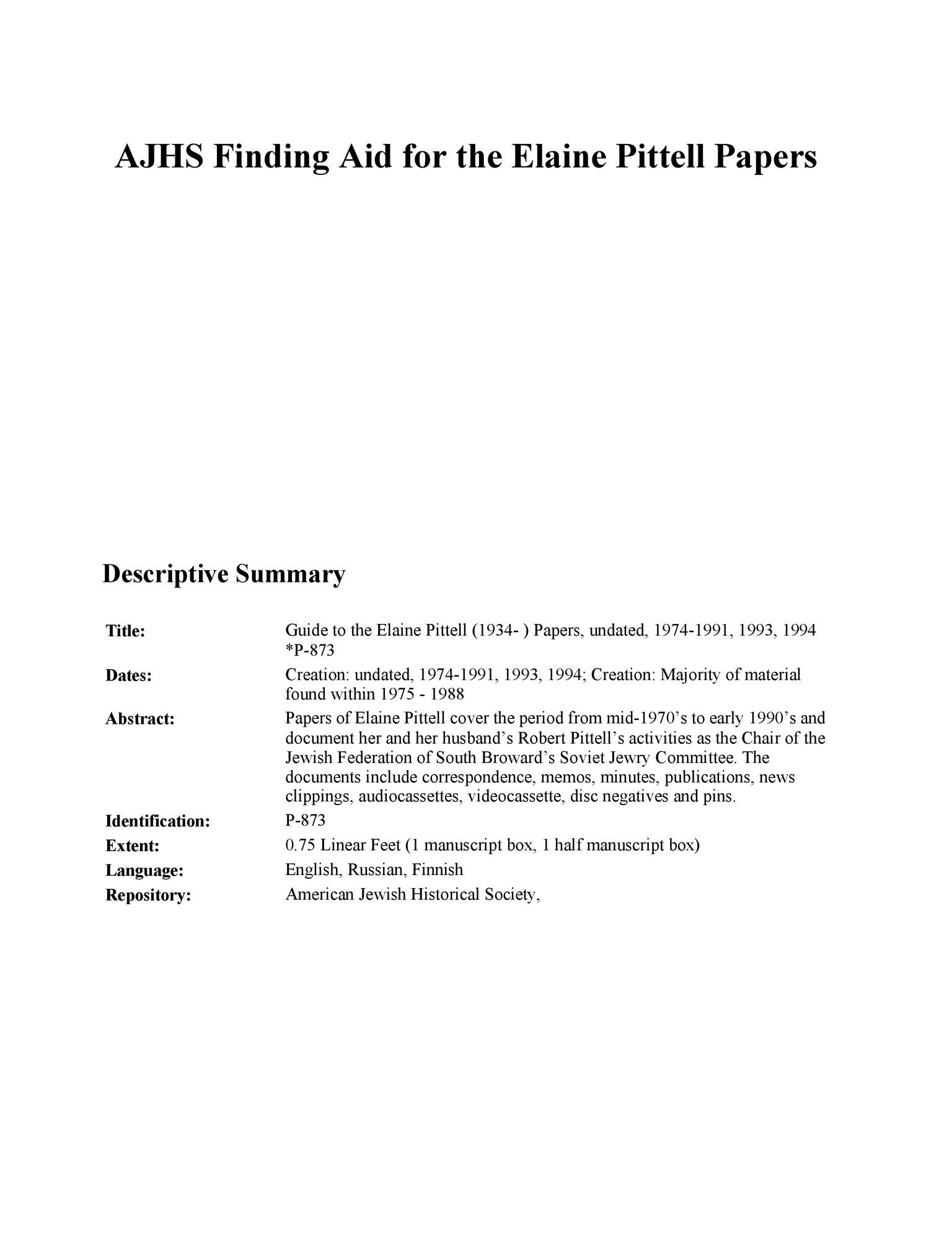 Jewish Federation of South Broward’s Soviet Jewry Committee