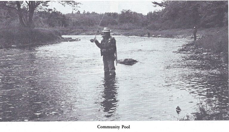          Fishing the Community Pool on the Dennys River in the 1980's; Reproduced from 