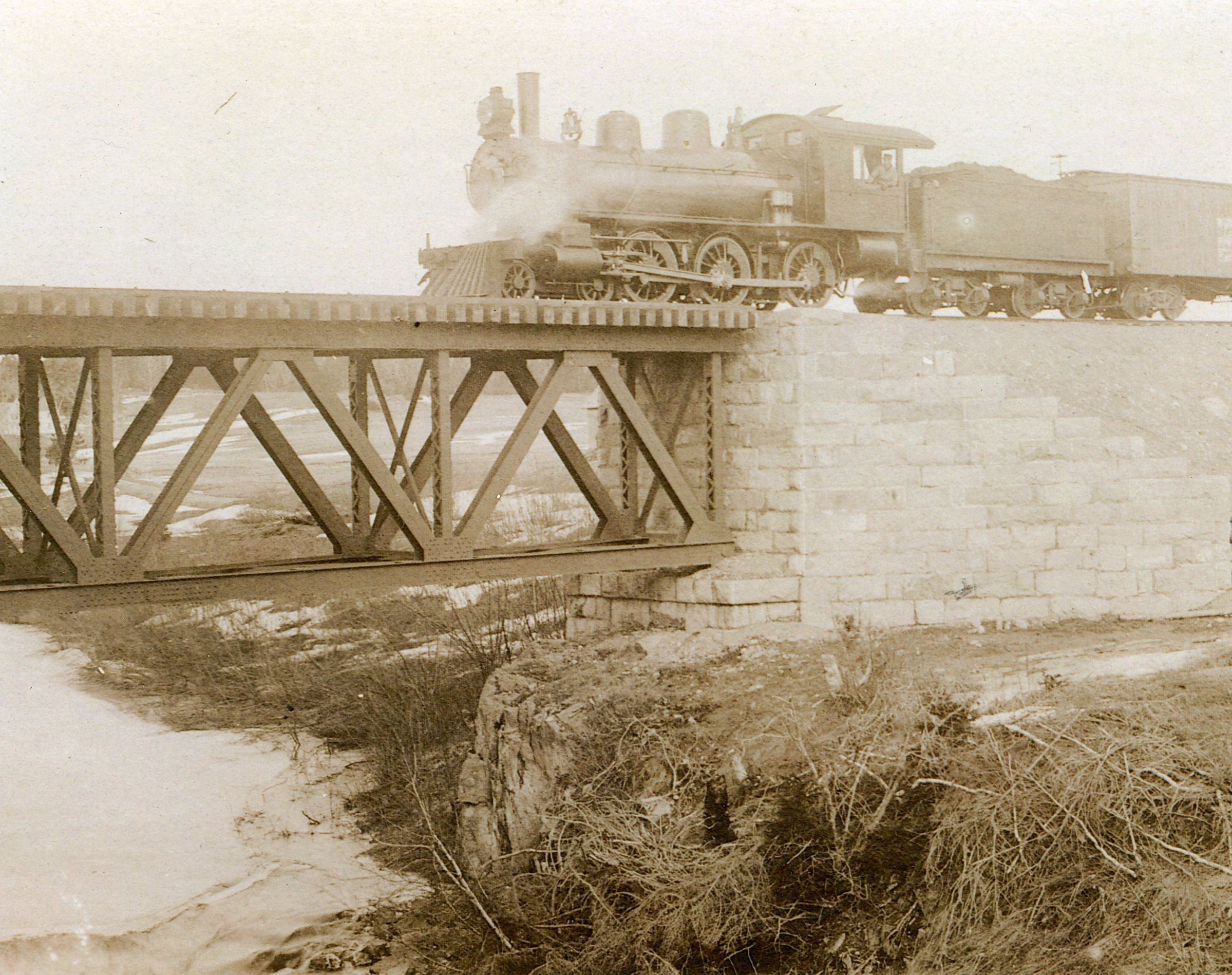 Train Crossing the Trestle