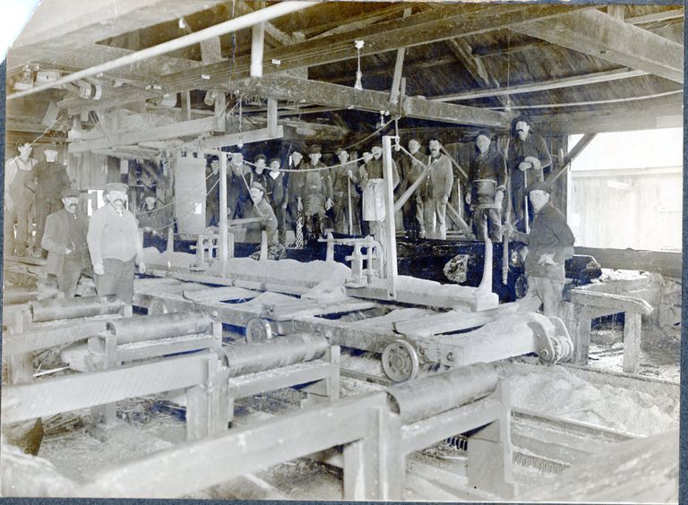          Inside View of Rotary Mill, Dennysville, Maine, c. 1910.
   