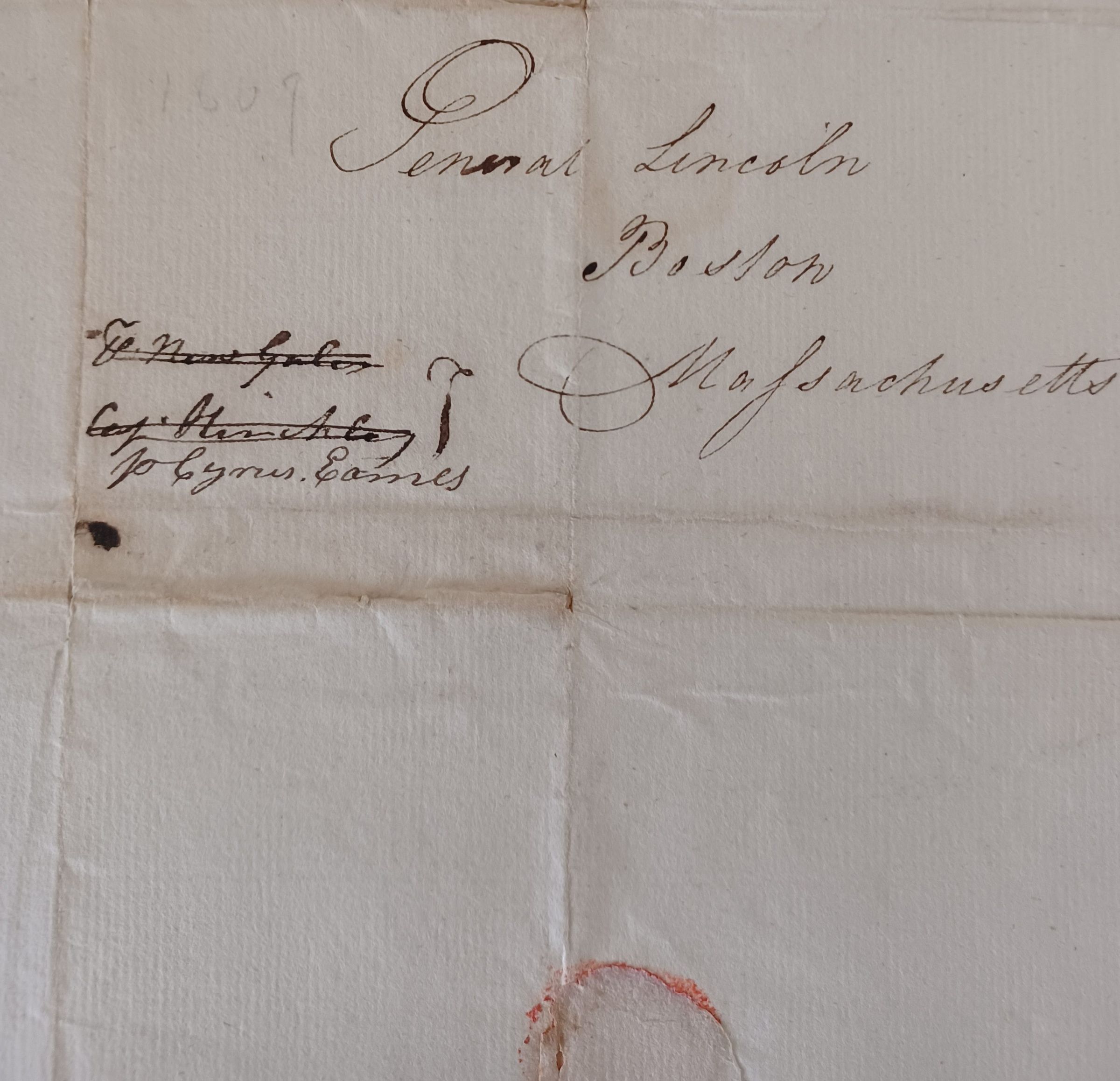 Address side of letter to General Benjamin Lincoln