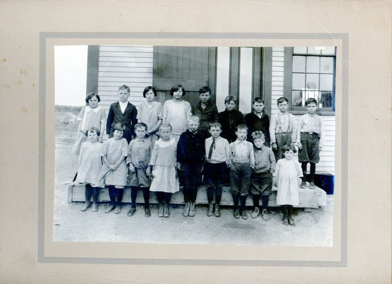          Students at the Lower Dennysville Schoolhouse; A school group at the schoolhouse in Lower Dennysville in the 1920's.
   