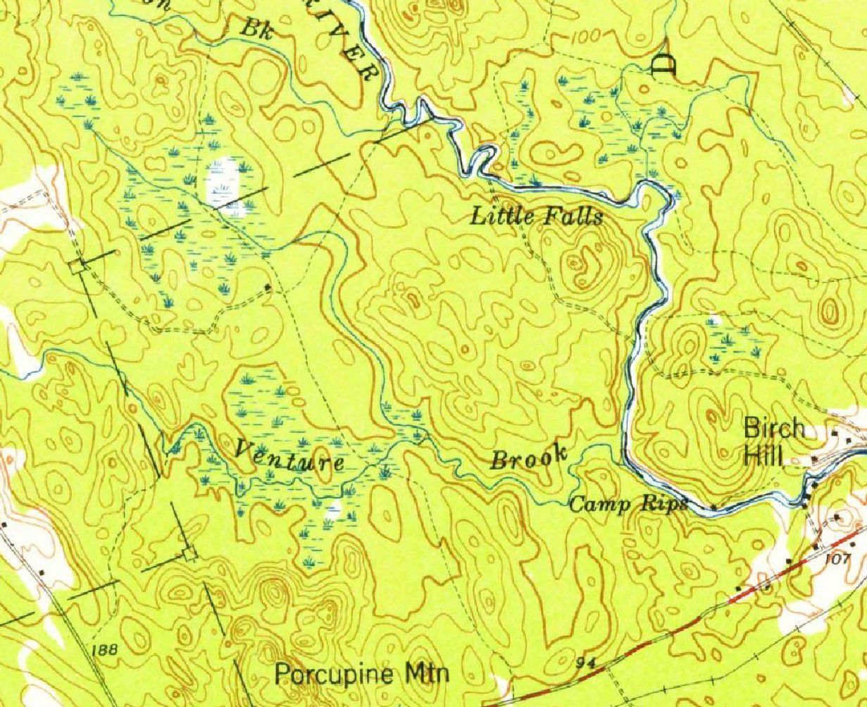 Camp Rips on the Dennys River below Venture Brook