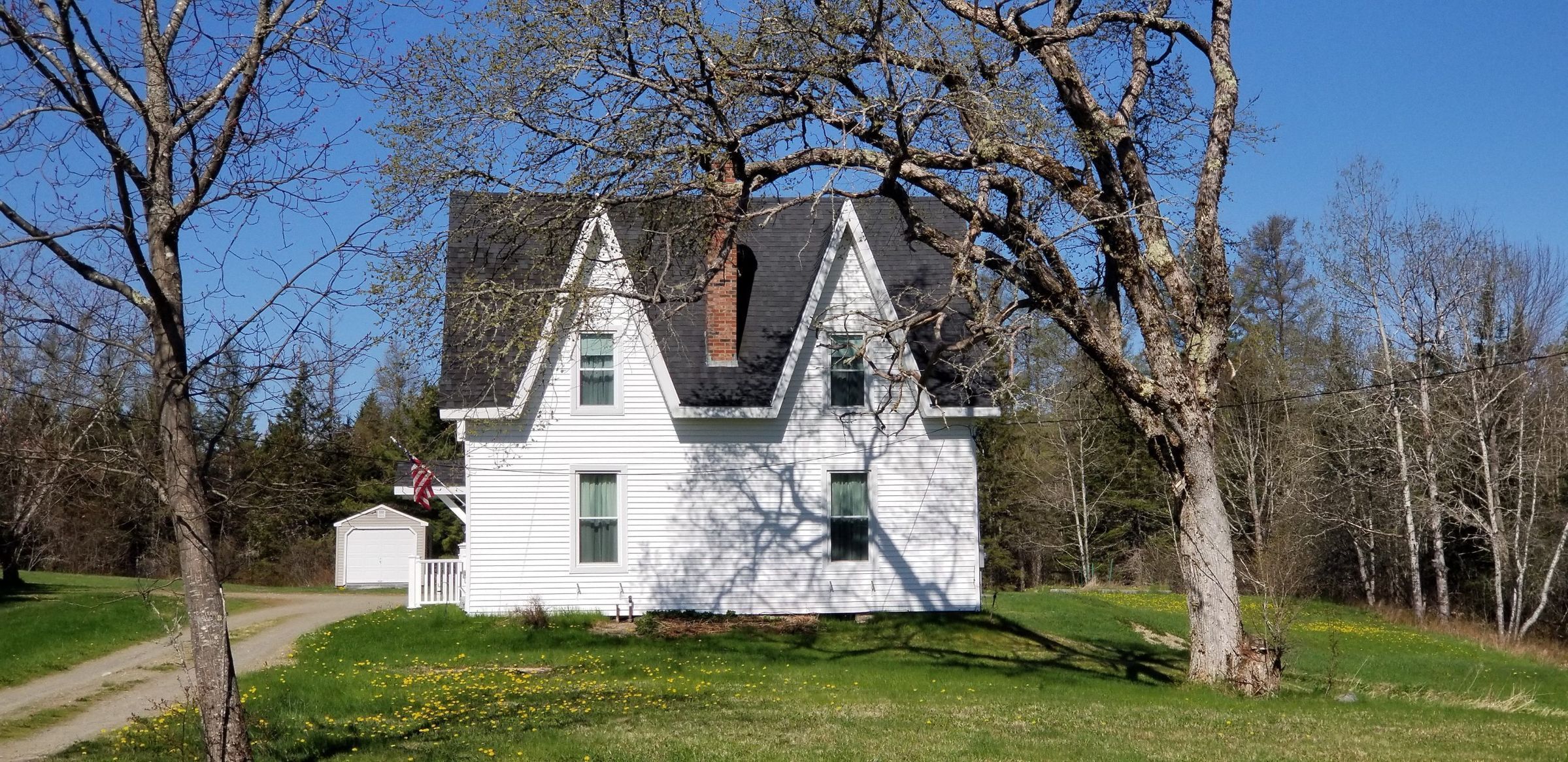 Lozier-Sprague House, Dennysville, Maine; This house was located below the York boarding houses that provided accommodation for workers on the mills on Wilson Stream c. 1900.
