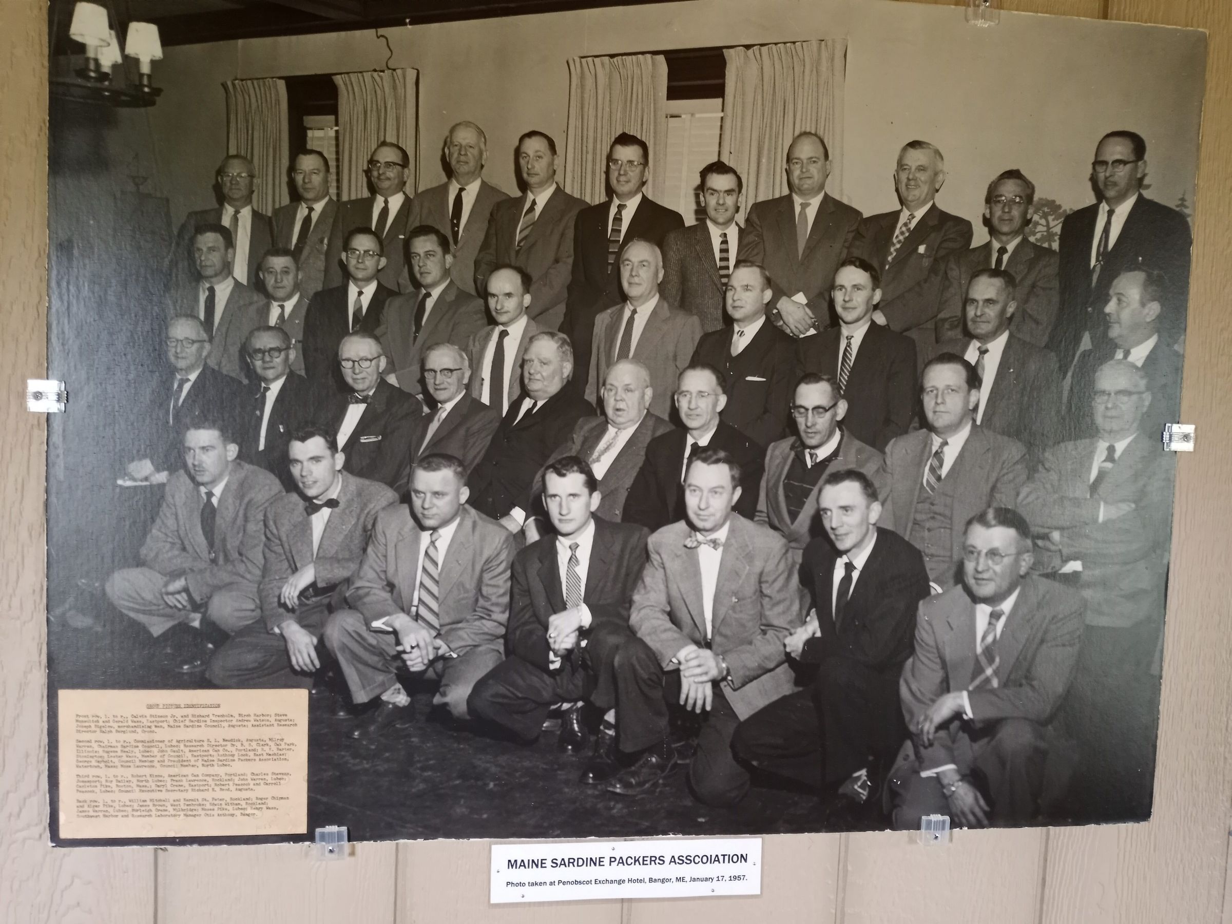 Maine Sardine Packer's Association Membership 1957; Photo Courtesy of the Maine Sardine History Museum, Jonesport, Maine