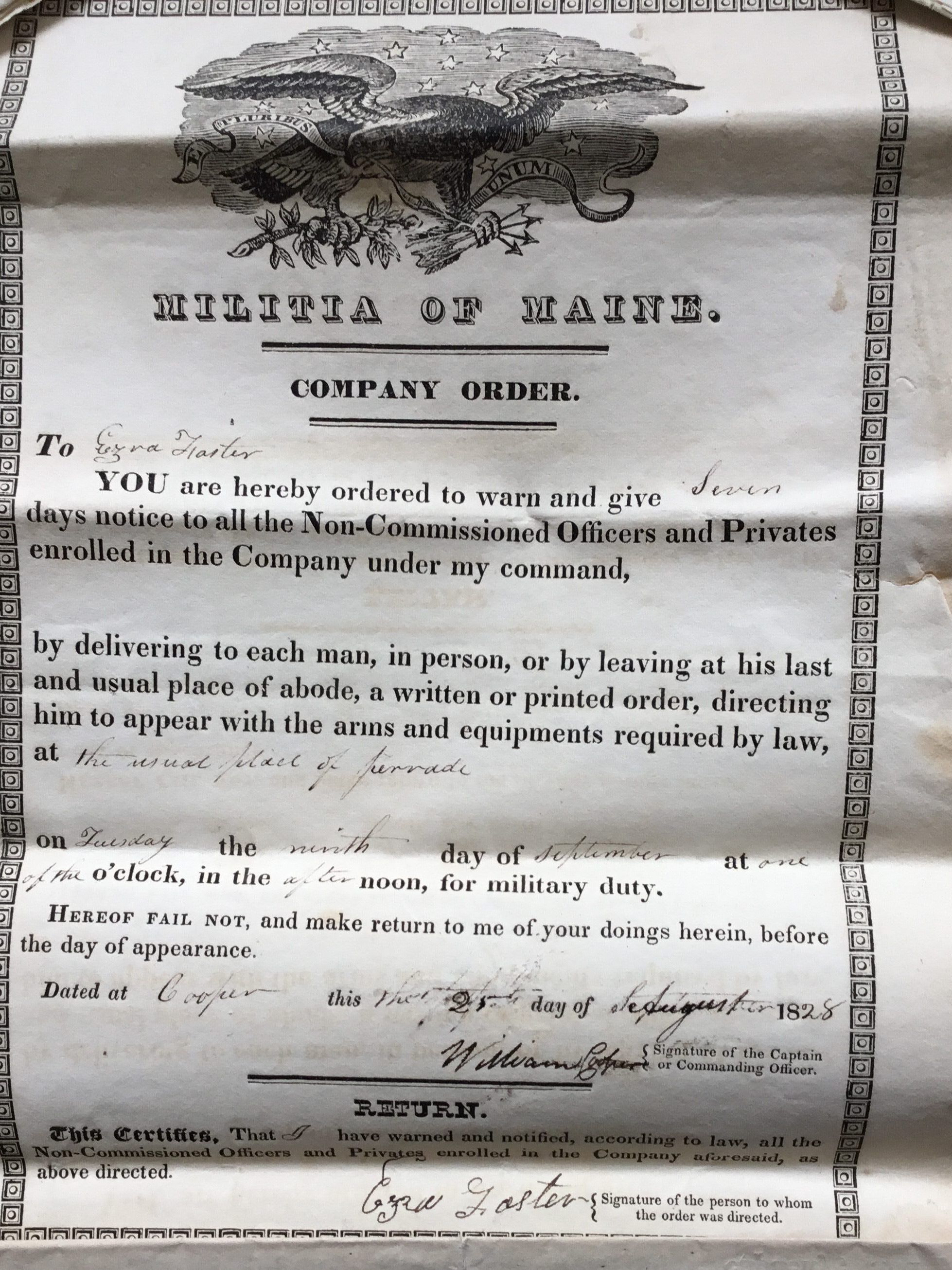 Materials Related to the Military Service of William Cooper picture number 1
