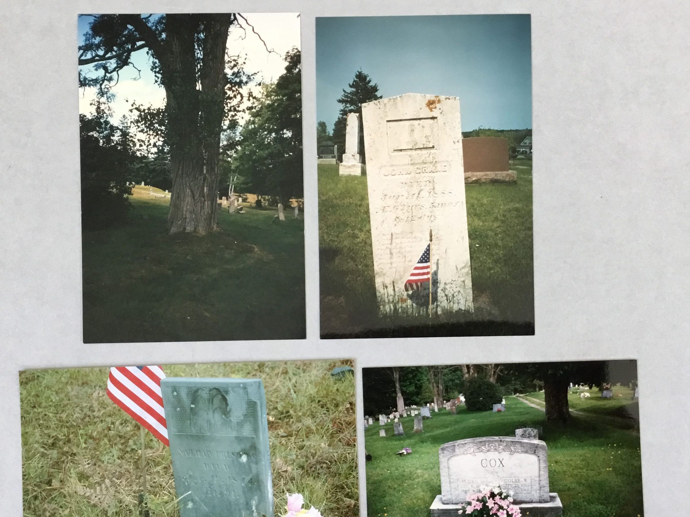 Sample photos of gravestones in Dennysville Cemetery