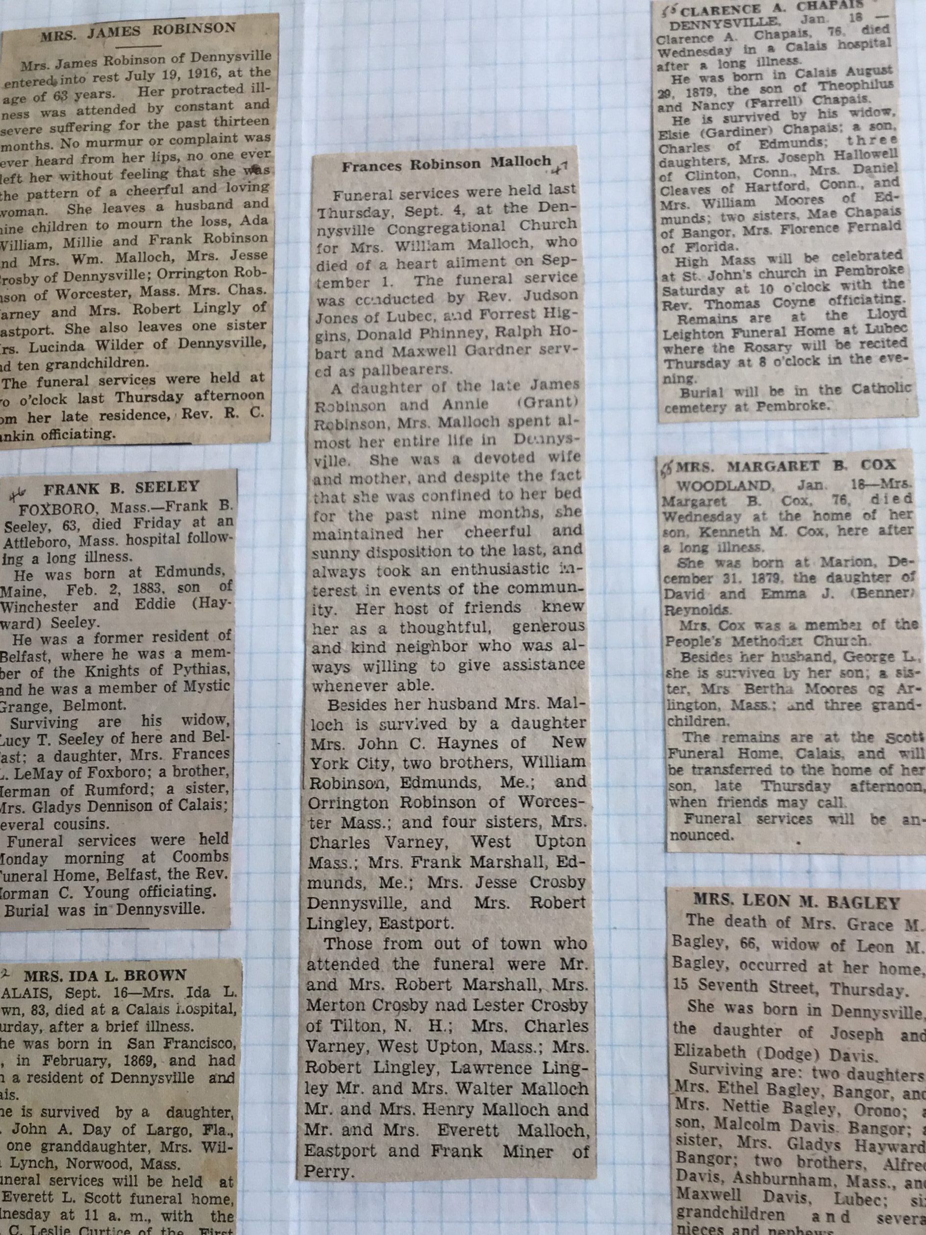Obituaries Collected by Edith and Rebecca Hobart picture number 1