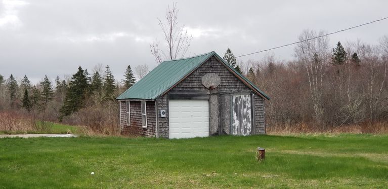          Garage on the Site of the Leroy and Evelyn (Cox, Foss) Brown House, Edmunds, Maine
   