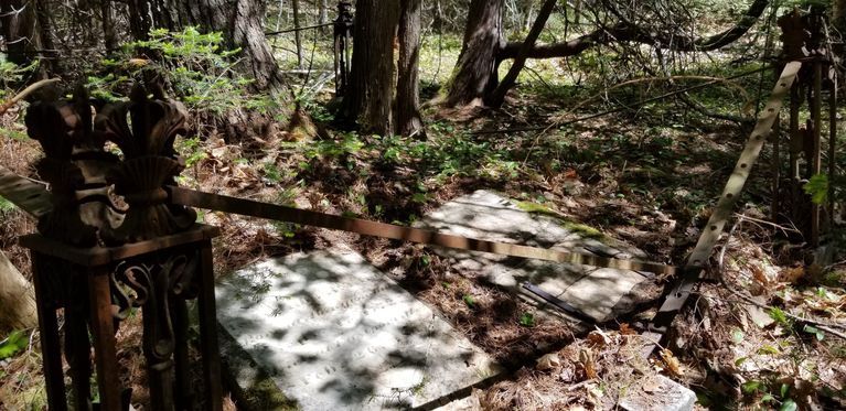          Gravestones of Isaac and Joanna Hobart, Edmunds, Maine; This site marks the graves of Isaac Hobart, son of Colonel Aaron Hobart, the original Proprietor of Township No. 10, later Edmunds, and his wife Joanna (Hersey) Hobart.
   