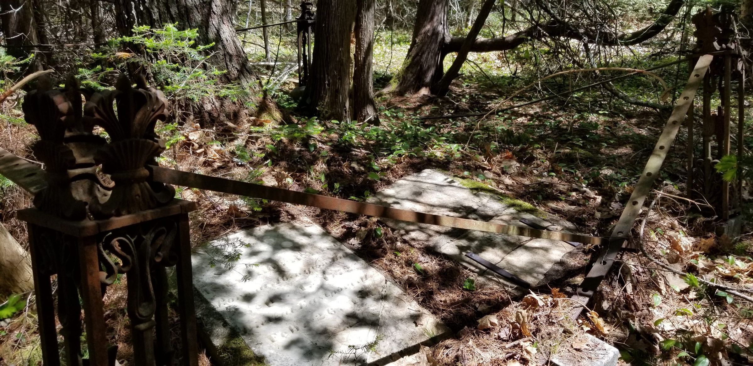 Gravestones of Isaac and Joanna Hobart, Edmunds, Maine; This site marks the graves of Isaac Hobart, son of Colonel Aaron Hobart, the original Proprietor of Township No. 10, later Edmunds, and his wife Joanna (Hersey) Hobart.