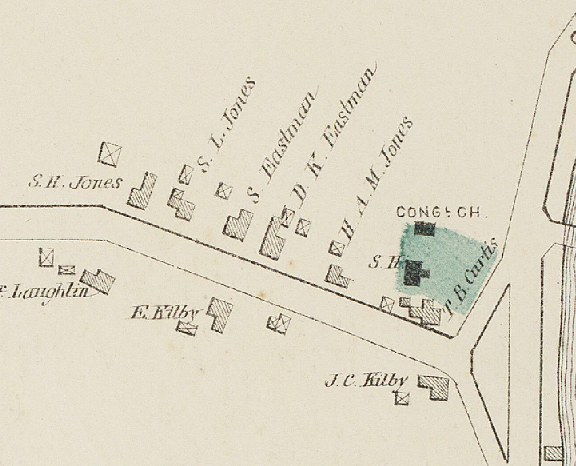 King Street, Dennysville, Maine, 1881; Detail for the Colby Atlas map of Washington County, Maine, published in 1881