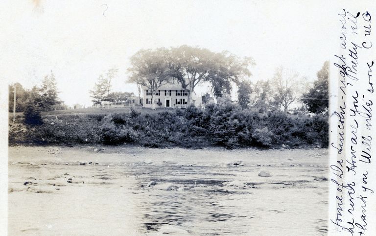          Postcard showing Lincoln House, Dennysville, Maine; Taken from the Edmunds side of the river.
   