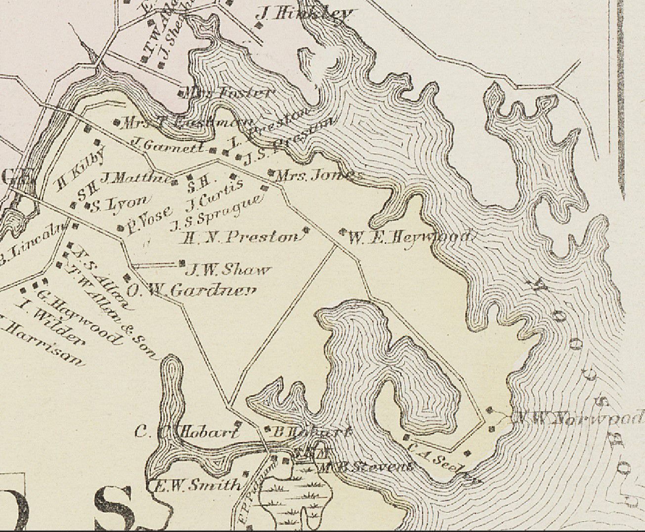 Residents of Edmunds, Maine in 1881; J. Matthie's house is marked next to the schoolhouse on the Preston Road in this detail from the 1881 Colby Atlas of Washington County, Maine.
