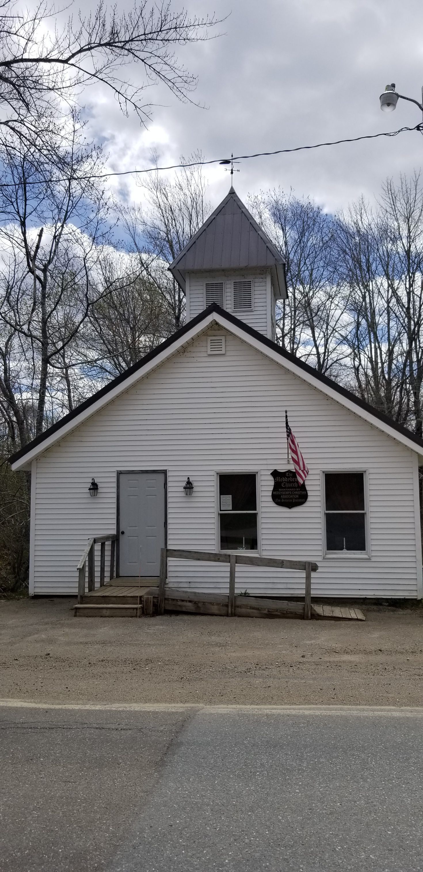 Union Meetinghouse, Meddybemps, Maine; View of the Union Meetinghouse in Meddybemps, Maine