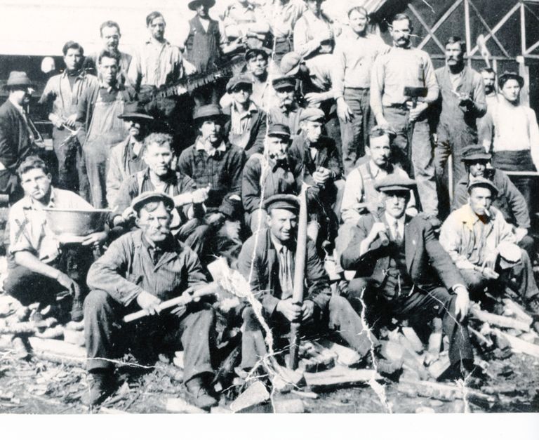          Crew at E. I. White's Steam Mill in Edmunds, Maine
   