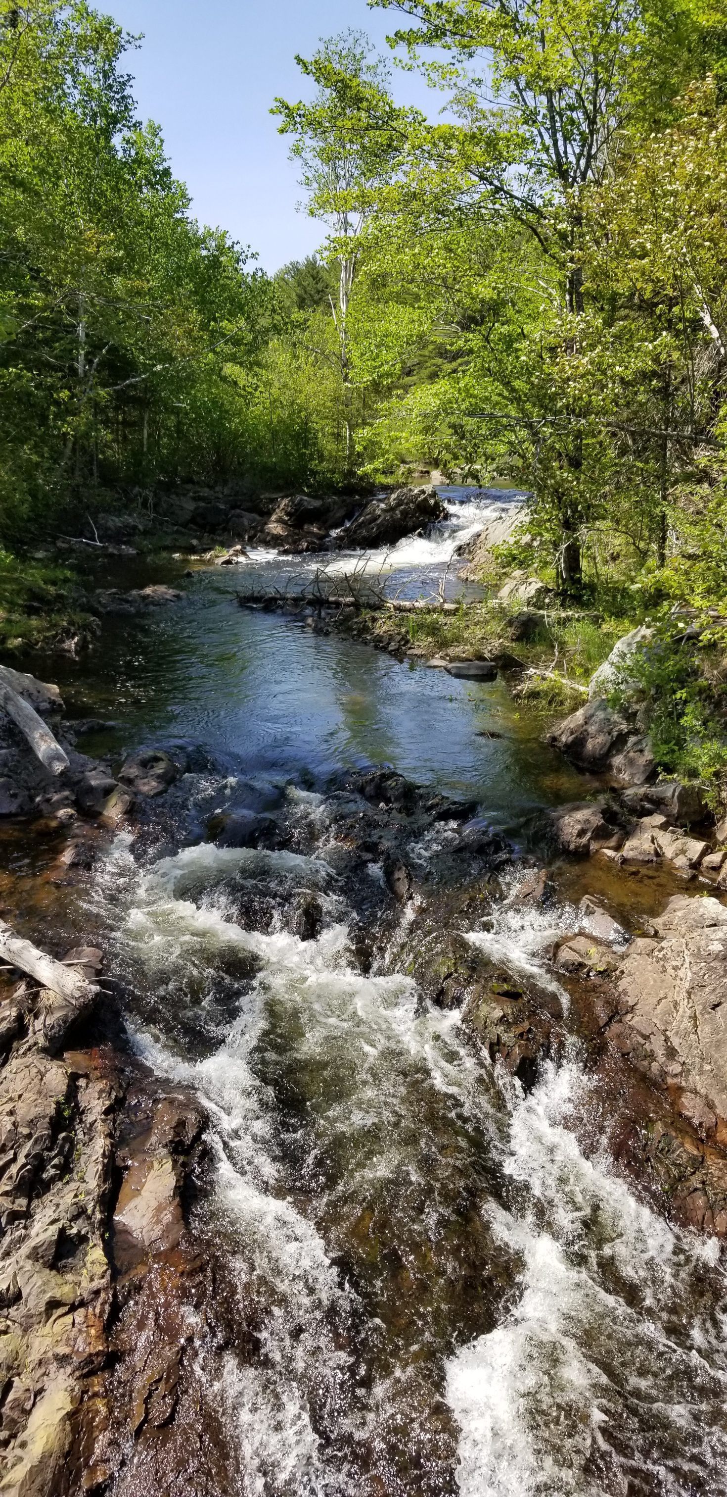 Kilby and Smith Sawmill Site on the Cathance Stream; Mill seat on the Cathance Stream viewed from the Route 86 Bridge in Marion.