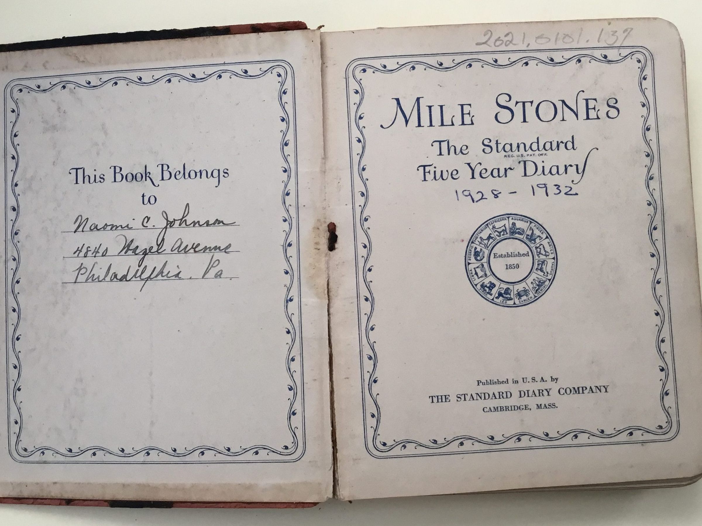 Mile Stones: The Standard Five Year Diary picture number 1
