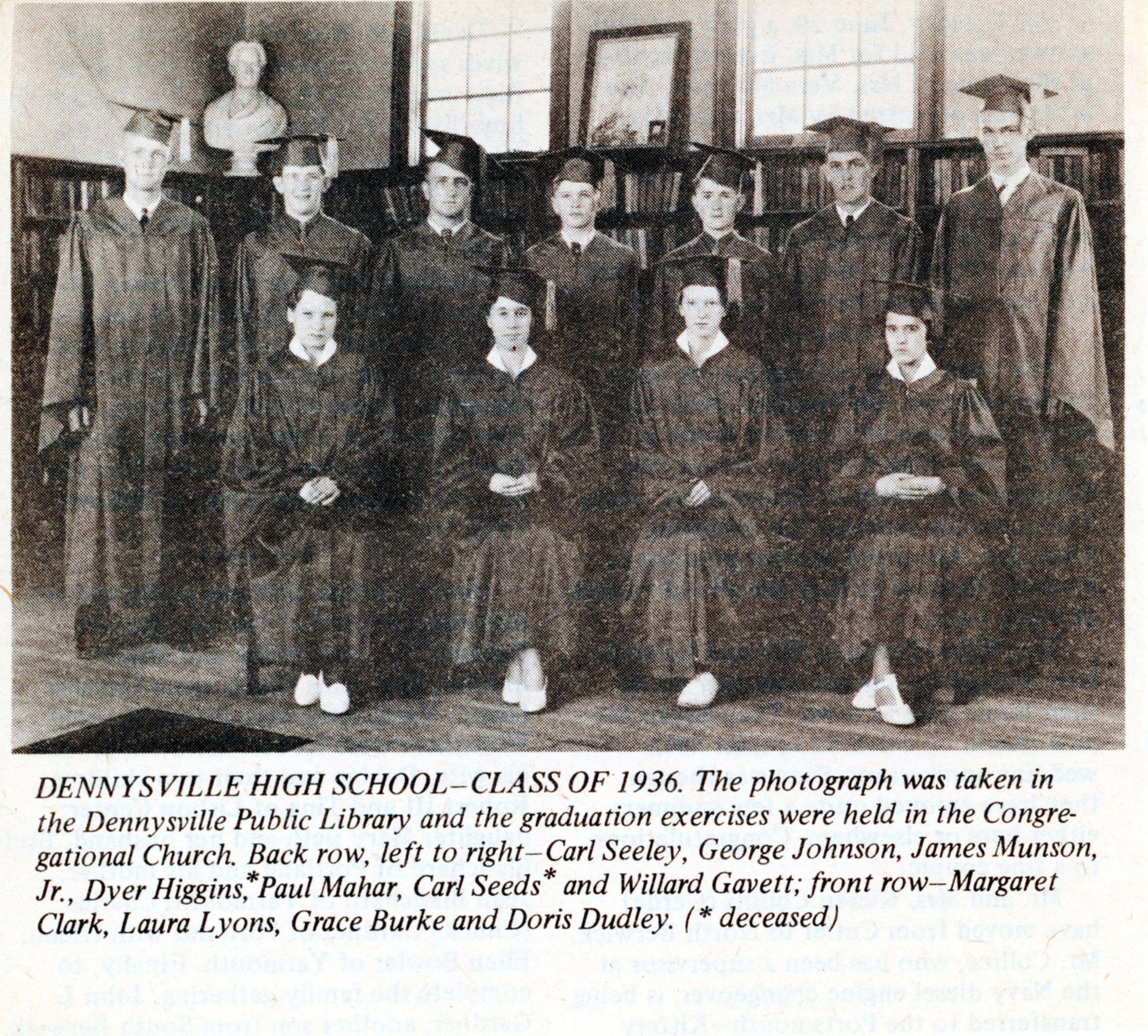 1936 Dennysville High School Graduates, Dennysville, Maine