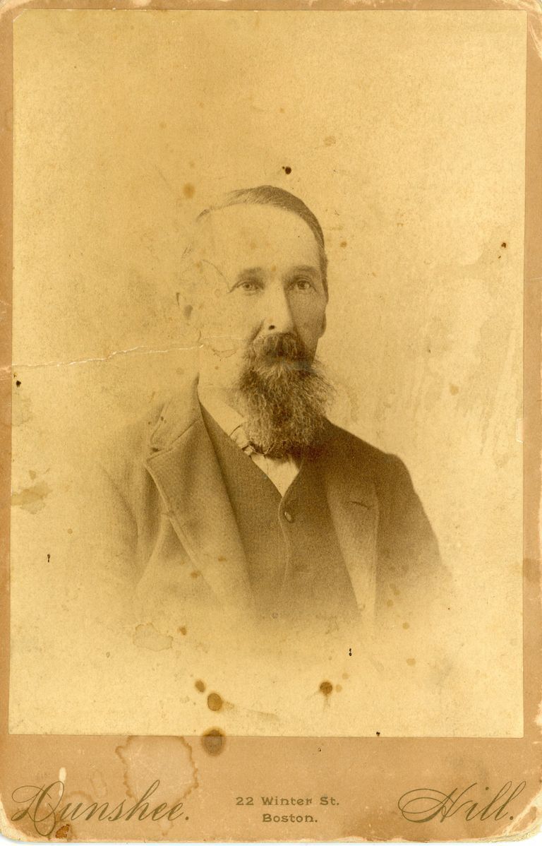          Daniel Morong, a Civil War Veteran from Edmunds, Maine; Photograph on a studio card from Dunshee and Hill, 22 Winter Street, Boston, Massachusetts
   