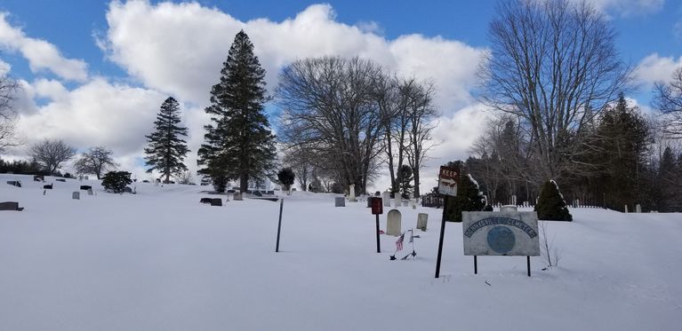          Winter view of the Town Cemetery, Dennysville, Maine, 2023
   