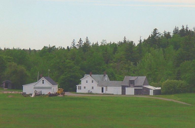          Alton and Rachel Hallowell Residence, Edmunds, Maine; Alton and Rachel Hallowell's House on Route 86 beside the Dennys River in Edmunds, Maine in 2004.
   