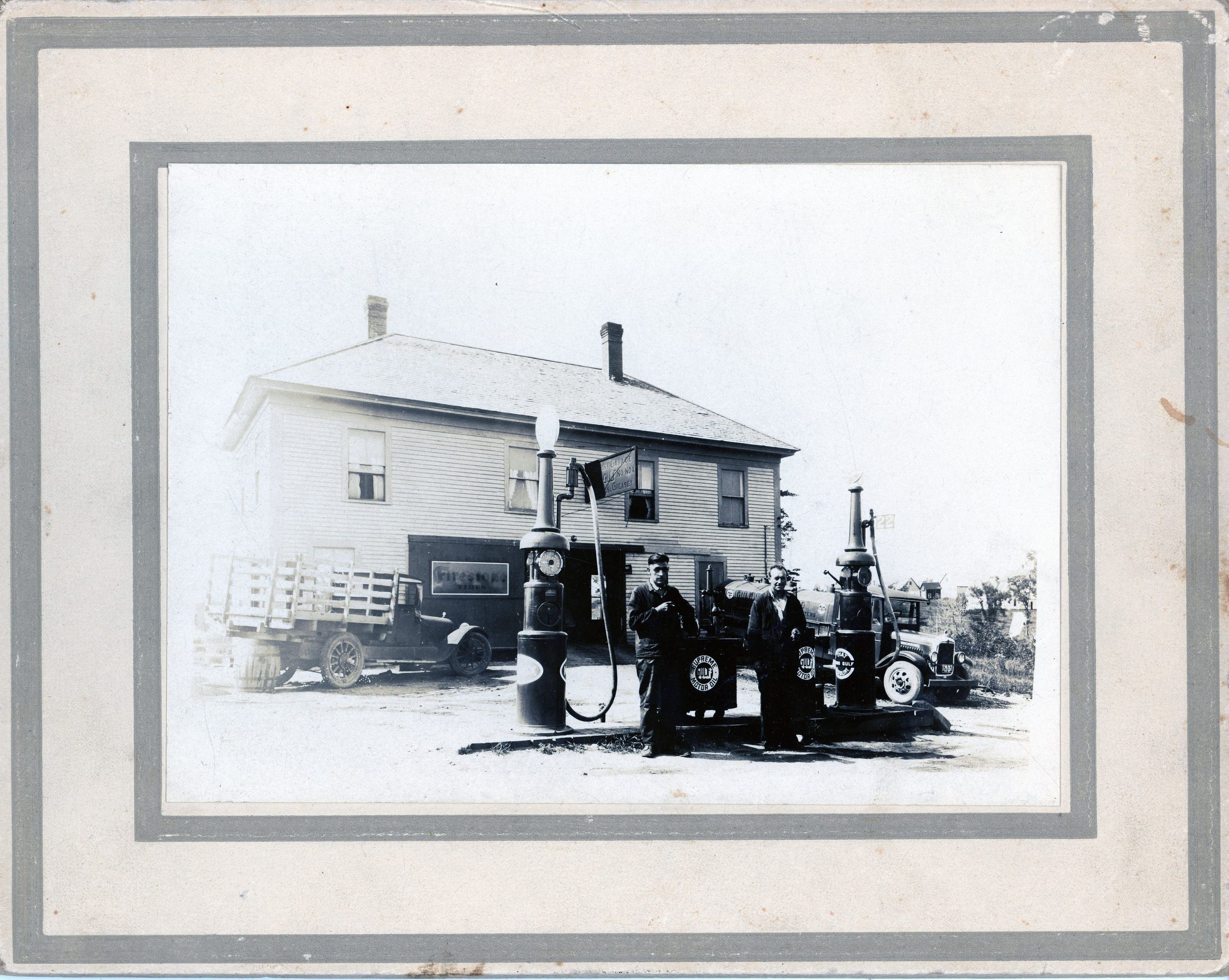 Hodgdon's Garage, Edmunds, Maine, formerly the millworkers boarding house, on Bunker Hill.