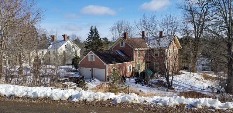          Modern view of the John Kilby and Peter Vose Houses, Dennysville, Maine.
   