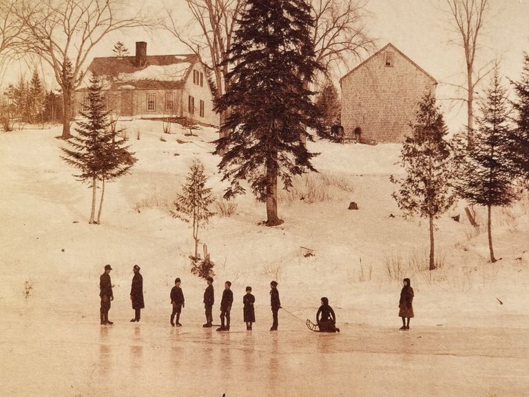          Skaters on the Dennys River by John P. Sheahan, c. 1890.
   