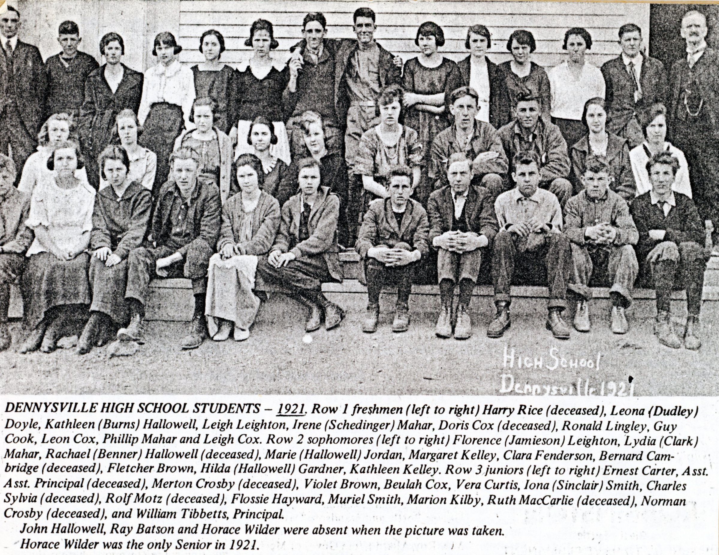 Dennysville High School Students, Dennysville, Maine 1921 picture number 1