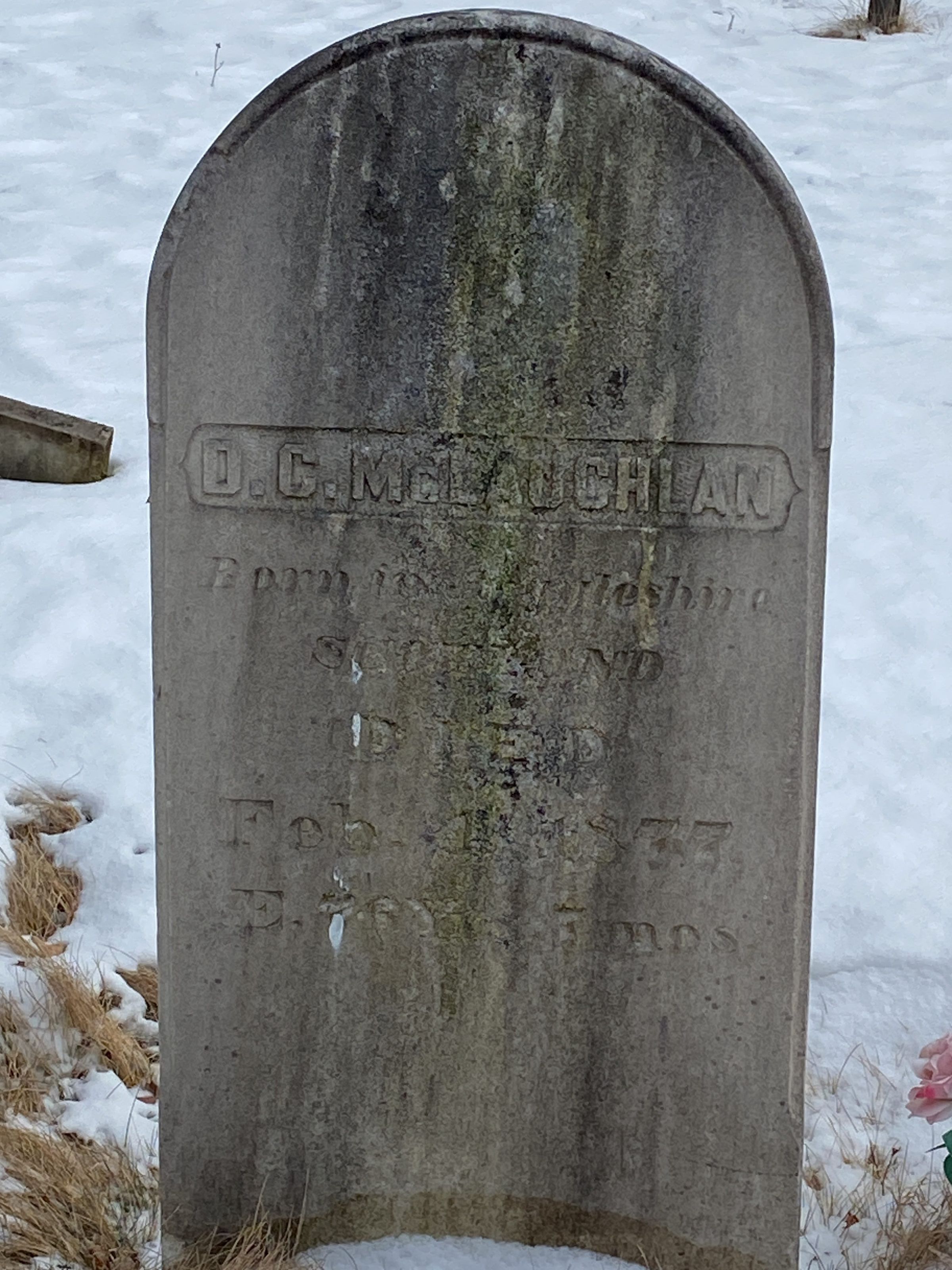 Dugald C. McLauchlin Gravestone, Town Cemetery, Dennysville, Maine, 1833