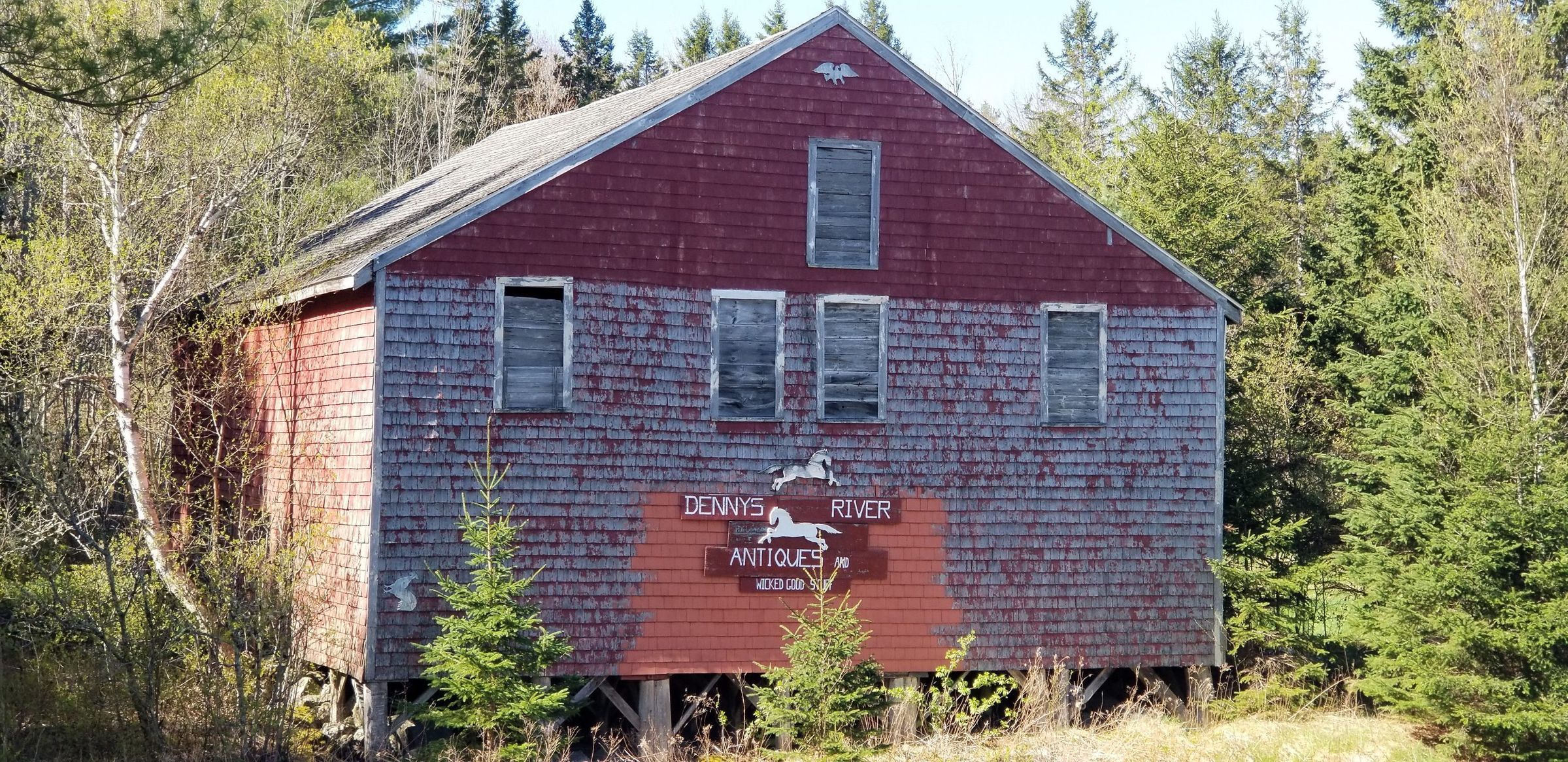 Lincoln Sprague's Barn in Edmunds, Maine; View of the red barn moved to this site by Lincoln