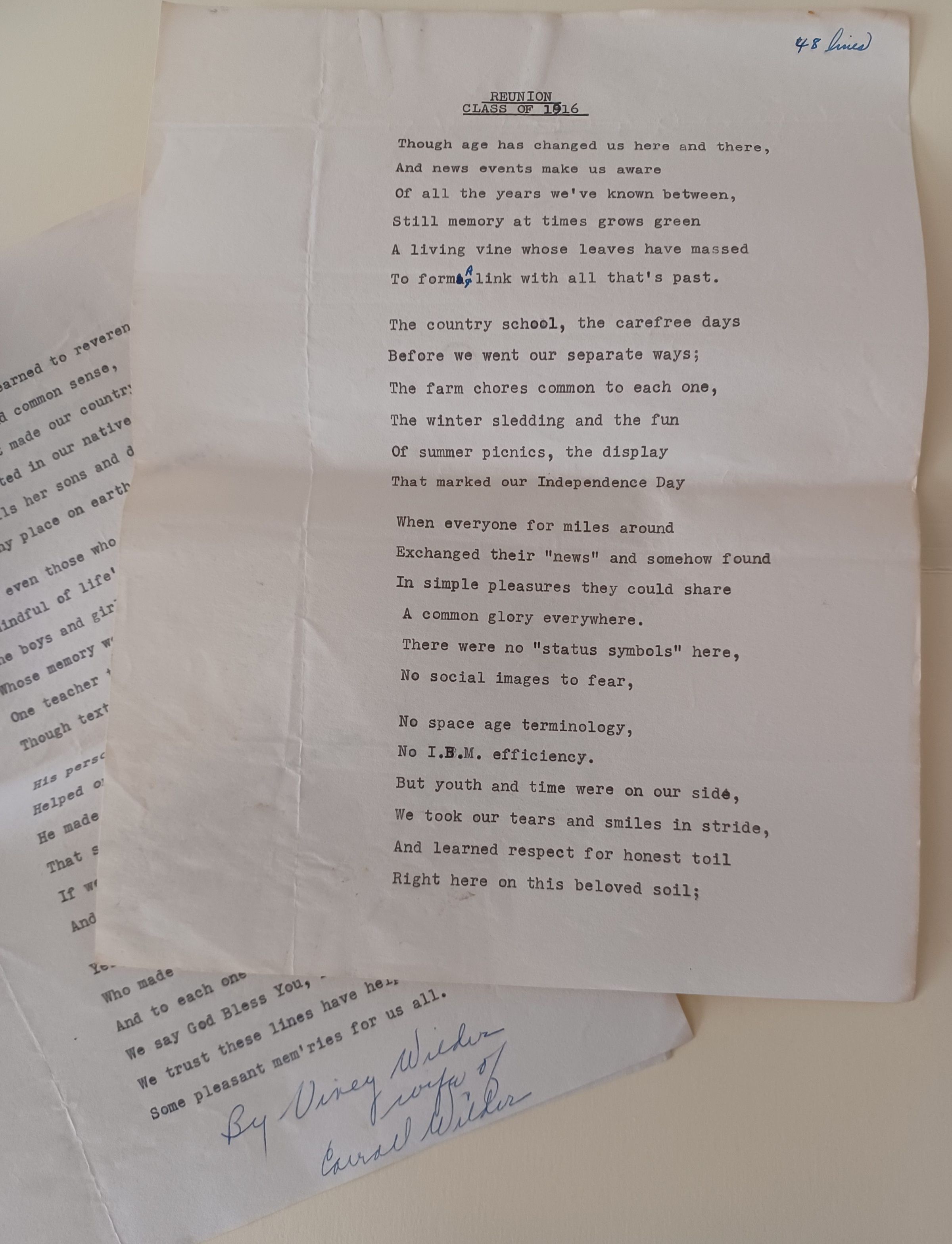 Poem for Reunion, Class of 1916 picture number 1